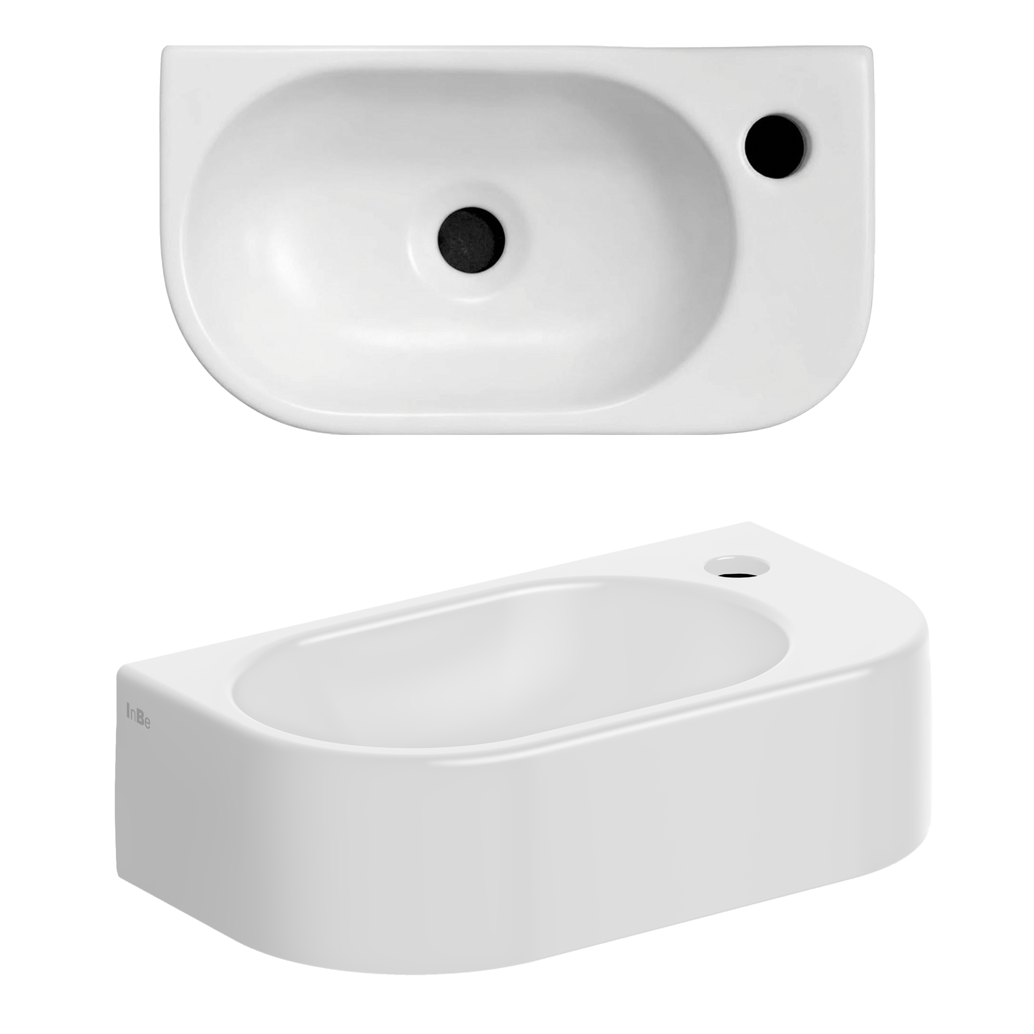 Clou InBe 7 fontein met kraangat zonder plug mat wit keramiek